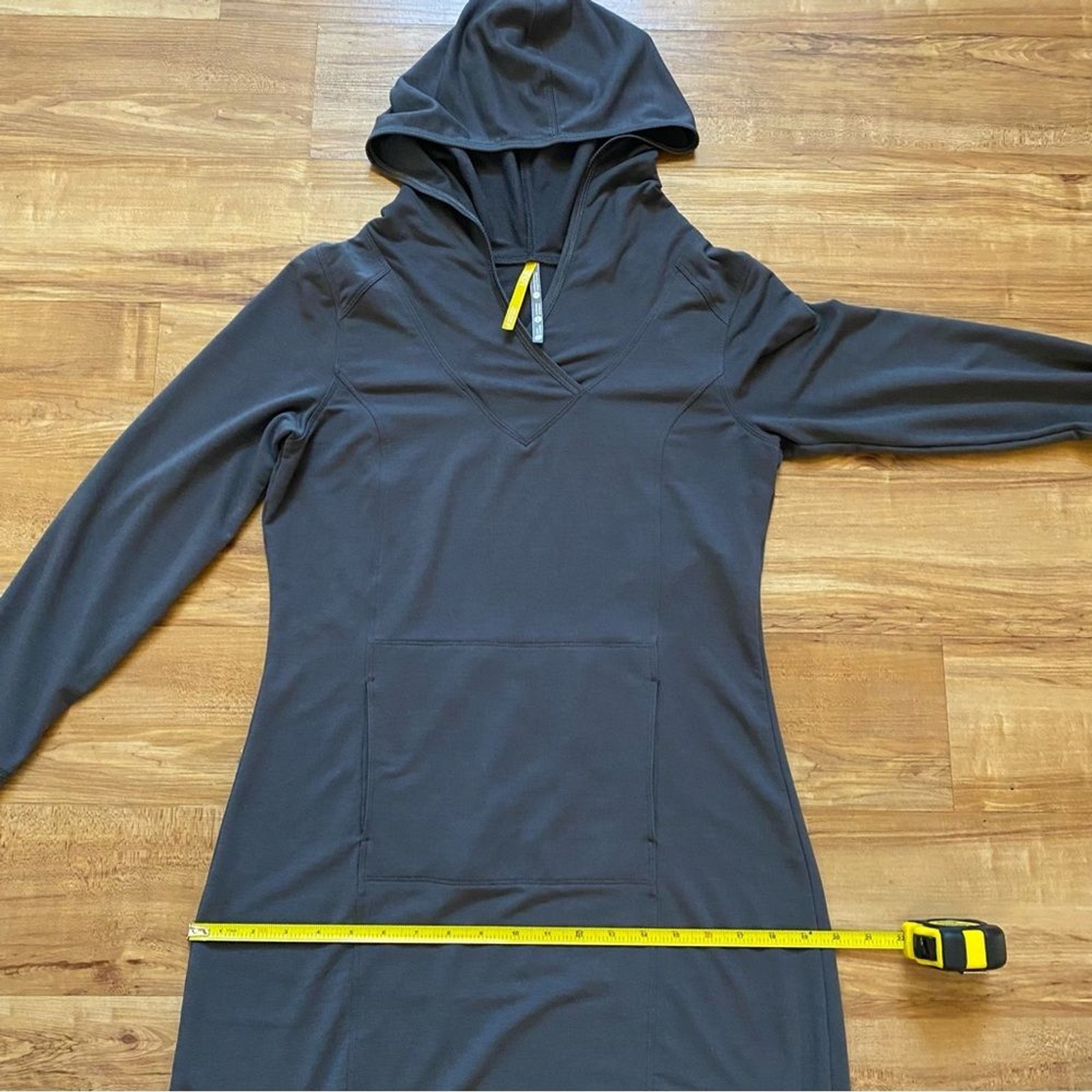 LOLE M Gray Hooded Tunic Lightweight Sweatshirt Dress Outdoor Camp Hike Nature