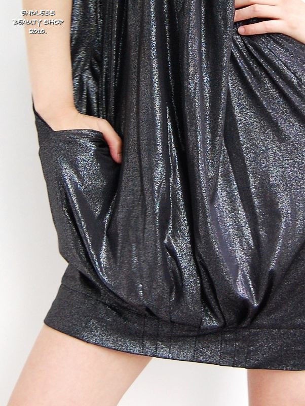 $250 Authentic Rare MISS SIXTY Women’s Black Diamond Pleated Bubble Dress
