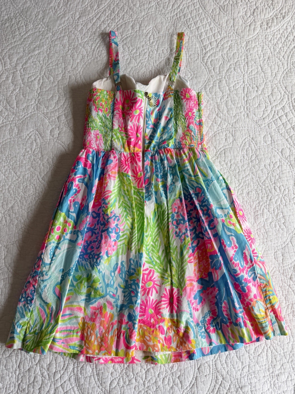 Lilly Pulitzer Ardleigh Lovers Coral Size 0 XS Bright Multicolor Floral Neon EUC