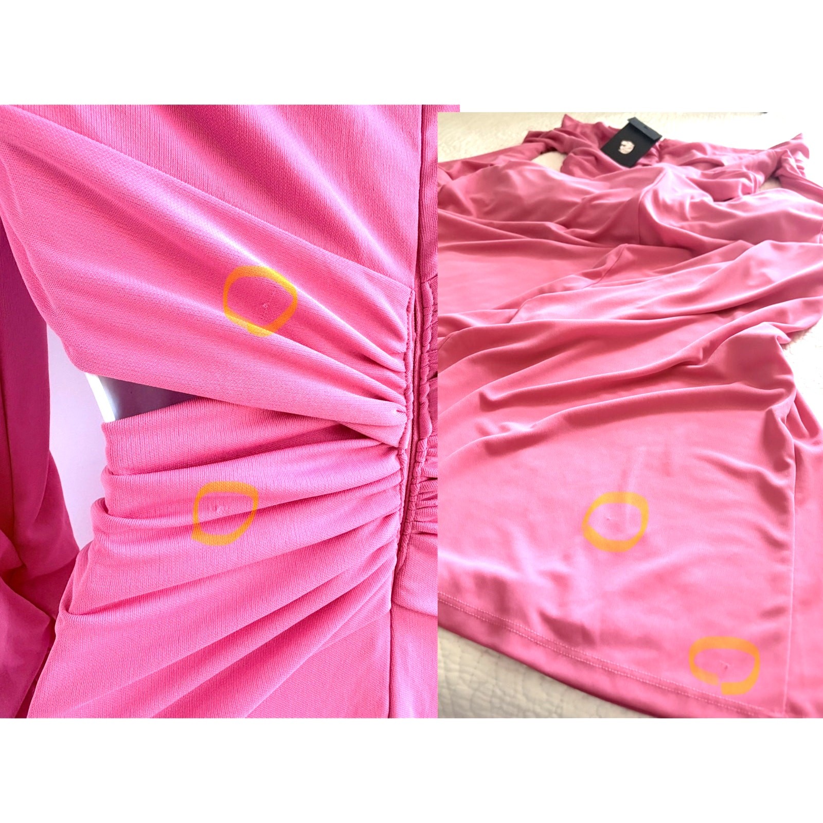 NWT DUNDAS x REVOLVE Elowen Maxi Dress Womens M Sexy Chic Hot Pink Y2K Bardot