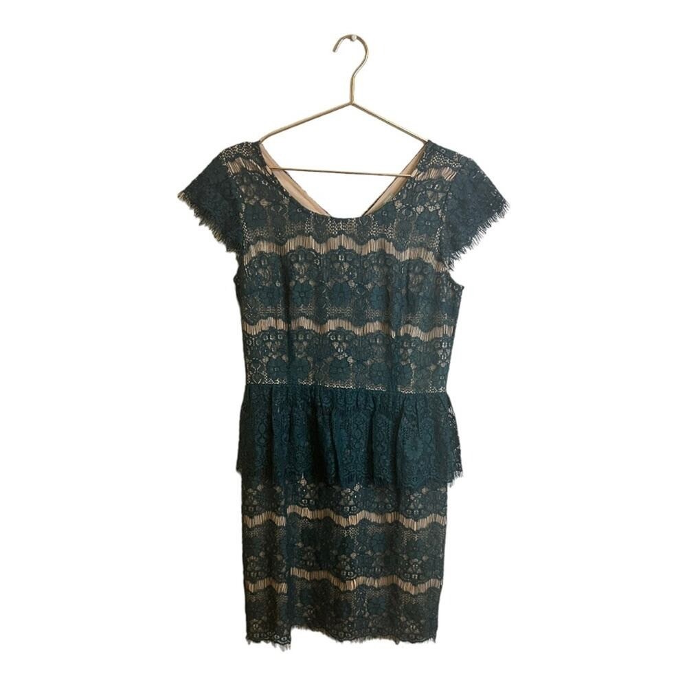 Anthropologie Maeve Elsa Peplum Dress Teal Size Medium