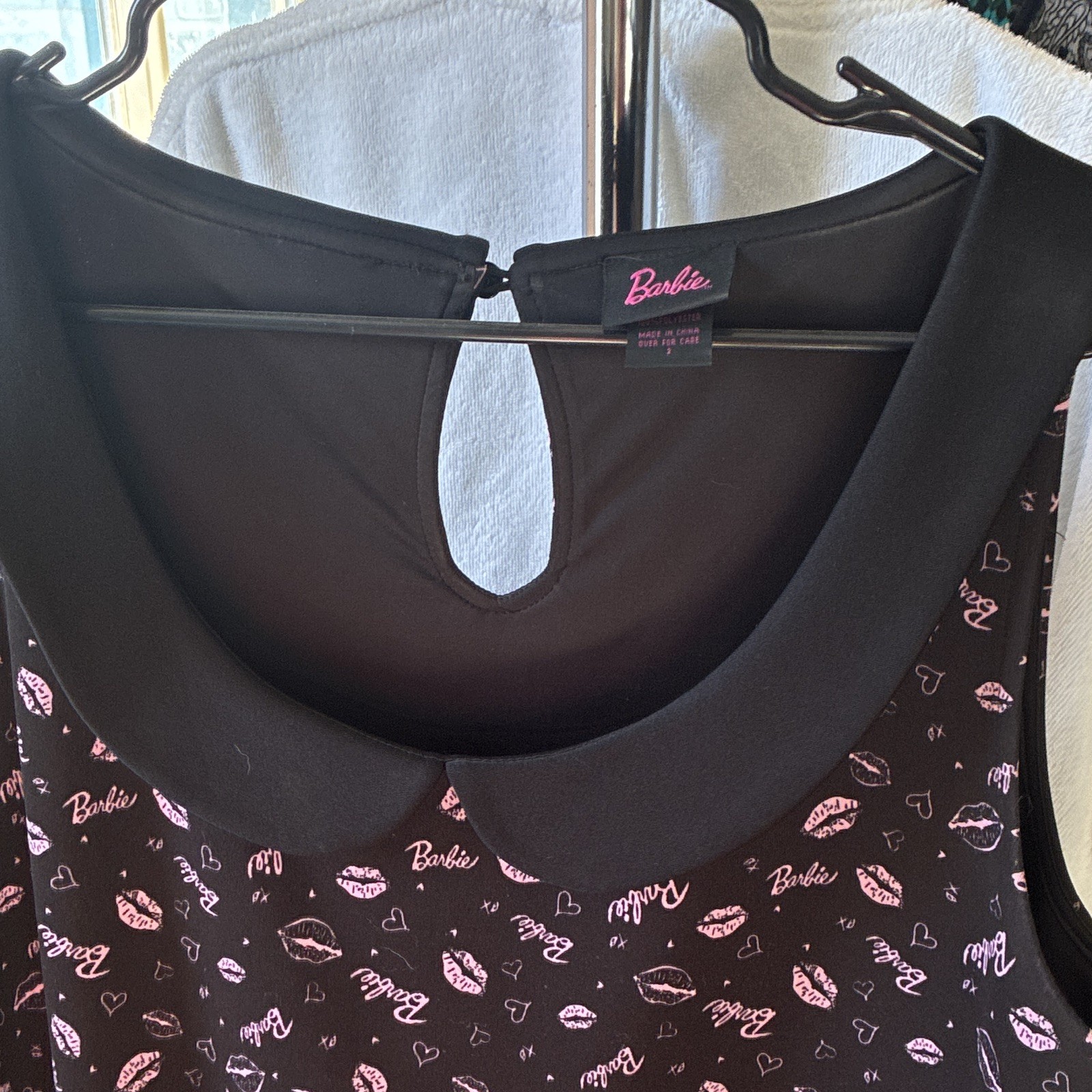Torrid Barbie Womens Plus 3X Black Pink Tank Dress Scoop Neck Stretch Knit NWOT