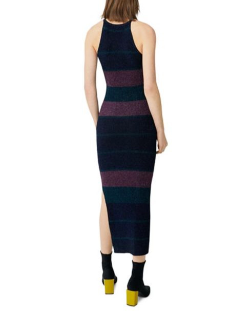 Mango Halterneck Bodycon Dress Shimmer Knit Stretch Fabric Size M NWT