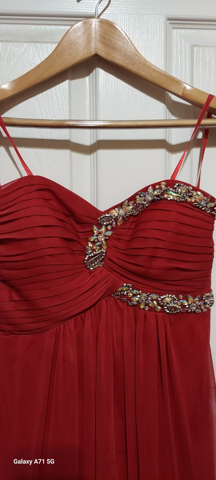 Blondie Nites Red Strapless Dress Rhinestones Mini Red Sheer Homecoming Prom Y2k