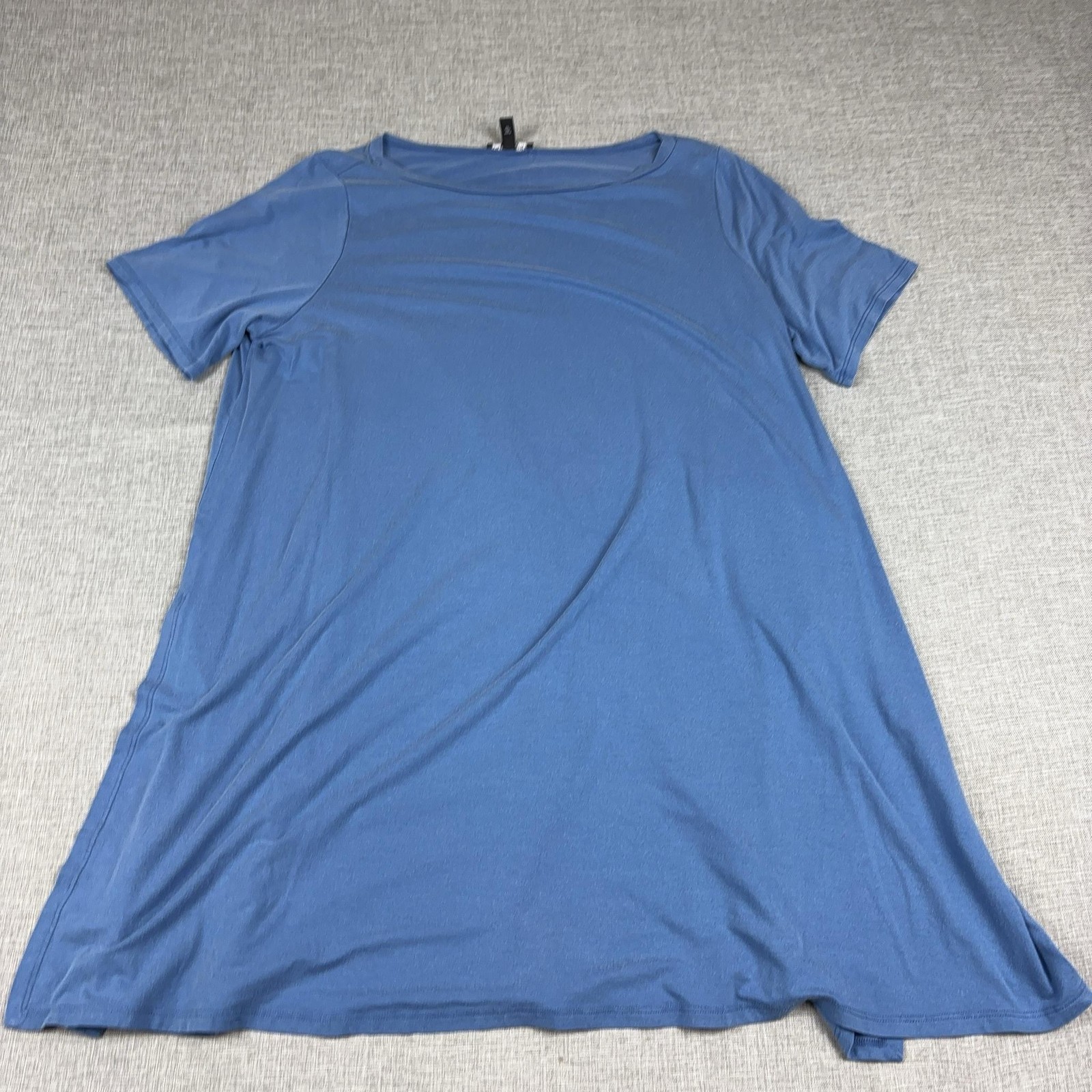 Eileen Fisher T-Shirt Dress Womens XL Blue Short Sleeve Crew Neck Tencel Jersey