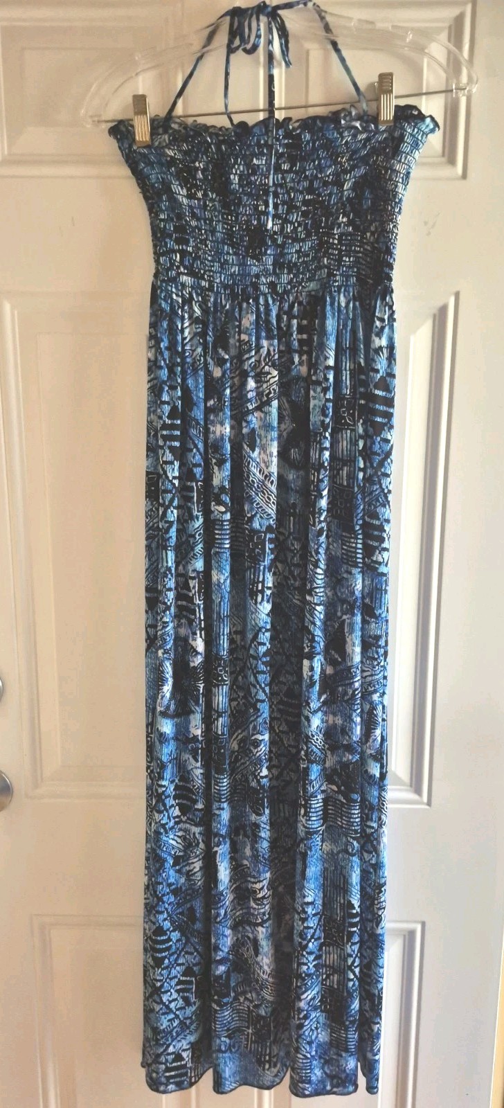 JORDAN TAYLOR Maxi Sundress – M (S?) – Smocked Bodice, Spaghetti Halter Strap
