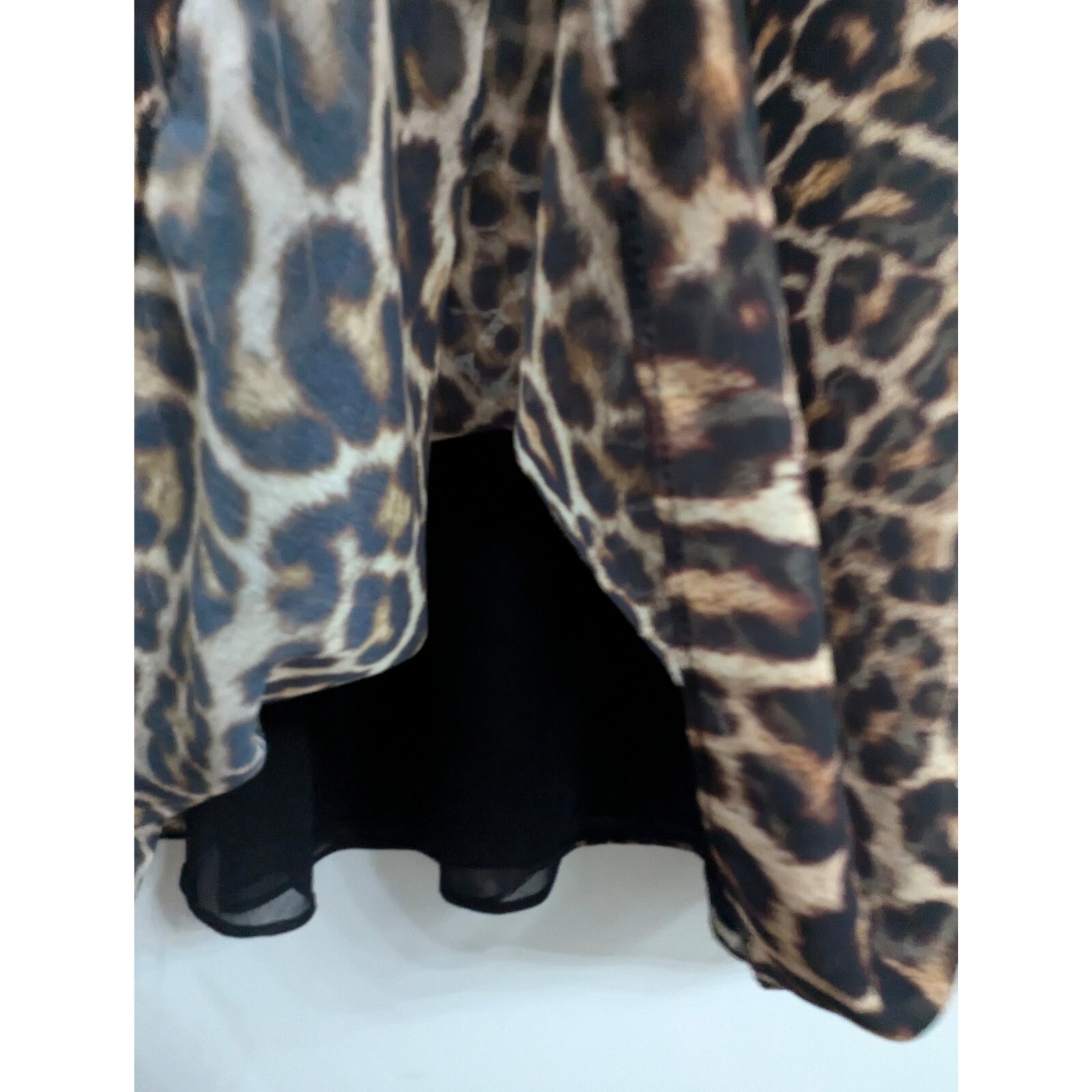 ZARA Cheetah Print Long Dress With Neck Tie Women’s Size XS