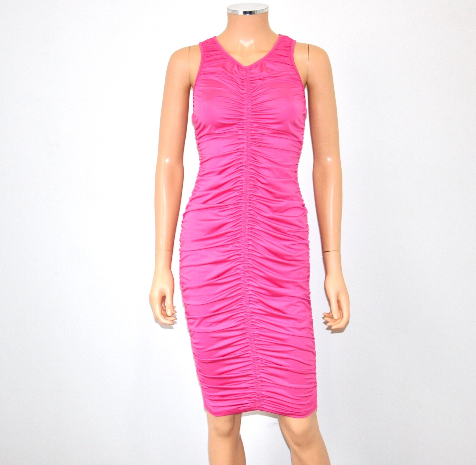 LOVE, WHIT RENT THE RUNWAY Pink Sexy Ruched Tank Dress SAMPLE