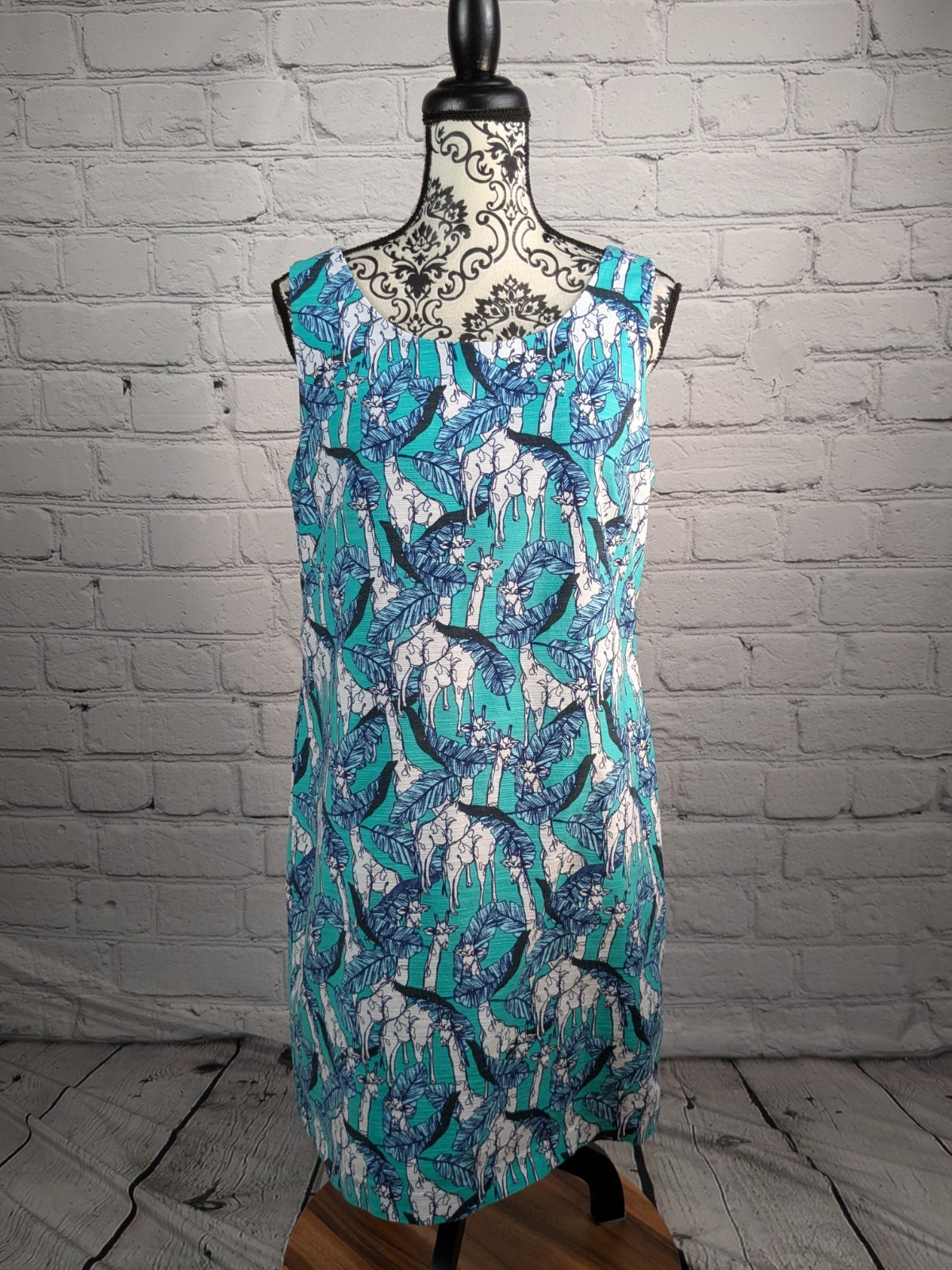 Talbots women’s sleeveless zip and tie back floral print dress size 10P BB05