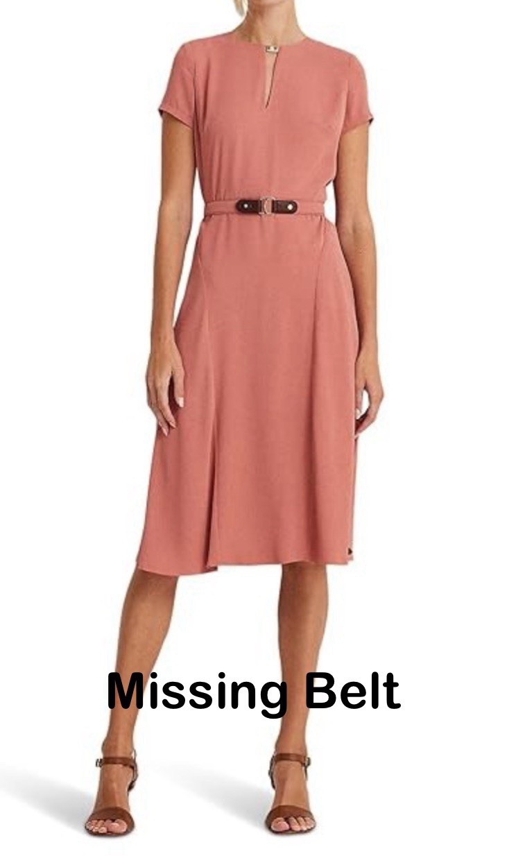 Lauren Ralph Lauren Georgette Dress Women’s Dress, Pink Mahogany, Size 12, NWD