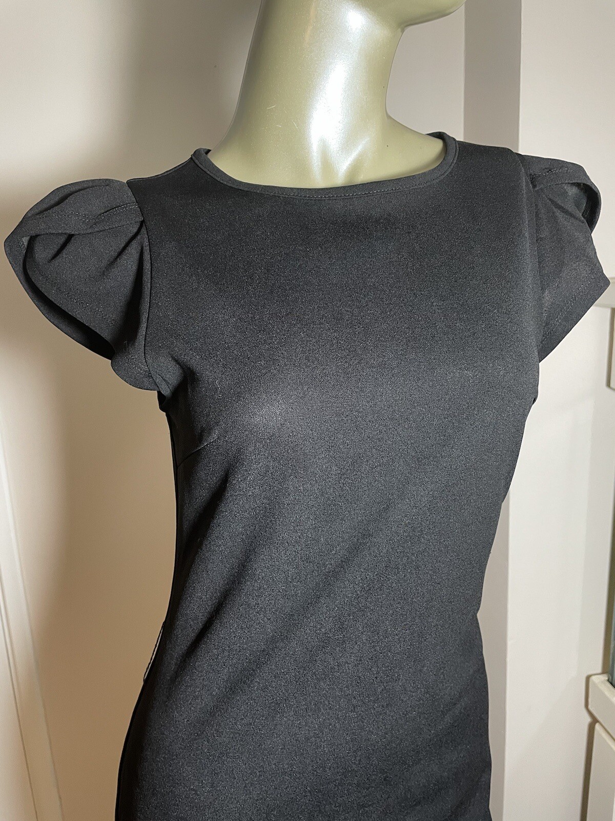 Black Dress Size Small Bodycon Cap Sleeve Knee Length Shein Smart Office Work