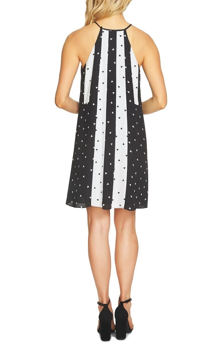CeCe Colorblock Triangle Striped Halter Shift Dress, Size 0 ($119)
