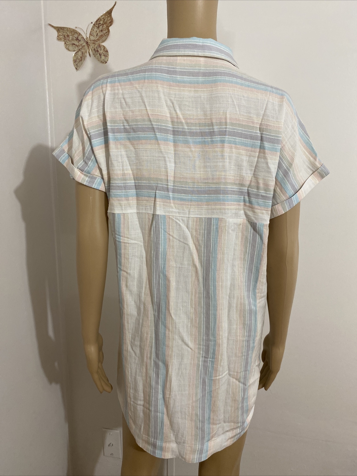 STYLE RACK Button Down Shirt Dress Multicolor Size S 100% Rayon Women’s NEW!