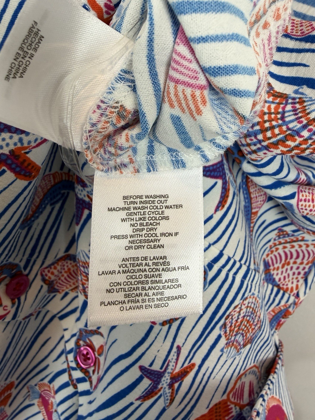Pappagallo Beach Wrap Dress Womens 10 Blue Nautical Fish Preppy New