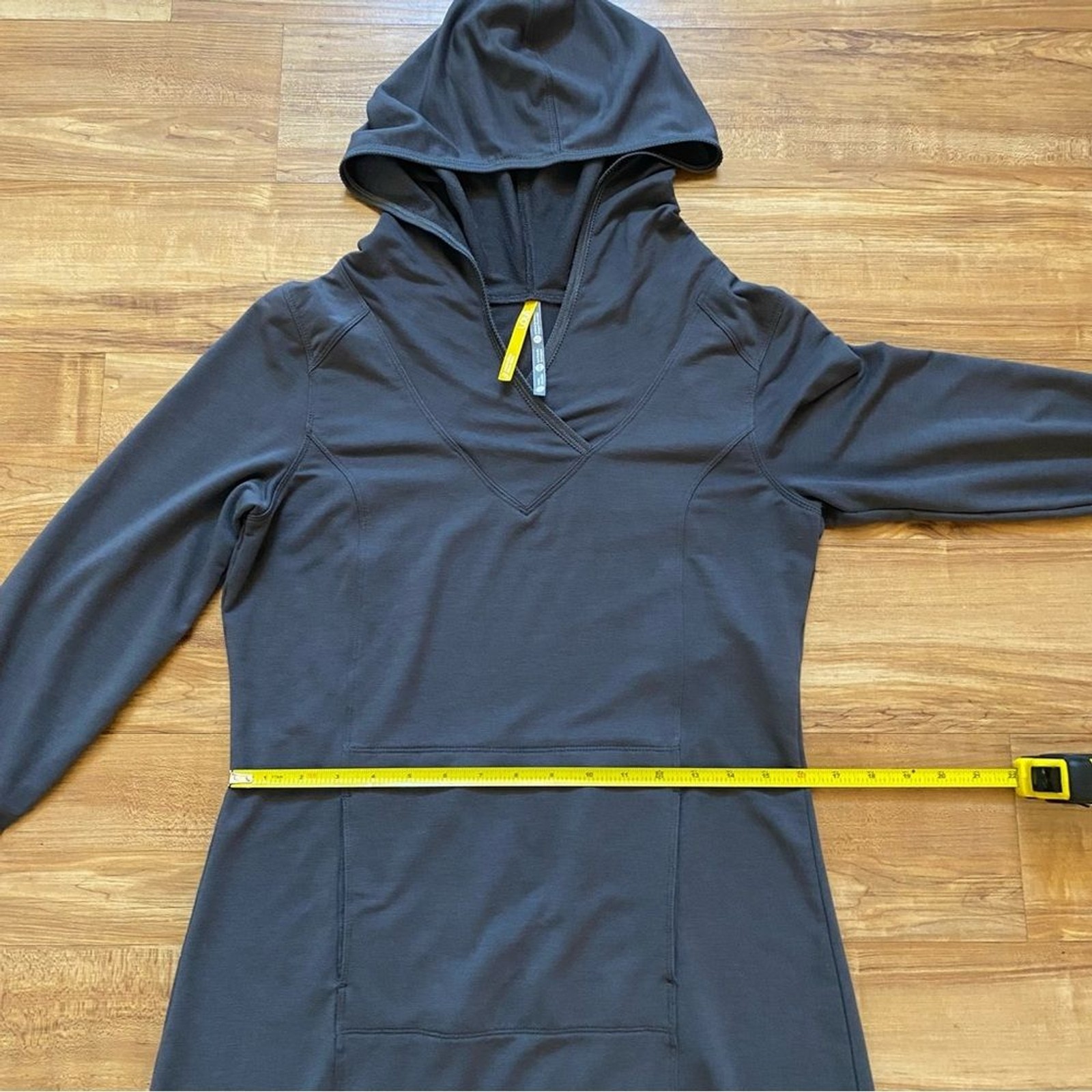 LOLE M Gray Hooded Tunic Lightweight Sweatshirt Dress Outdoor Camp Hike Nature