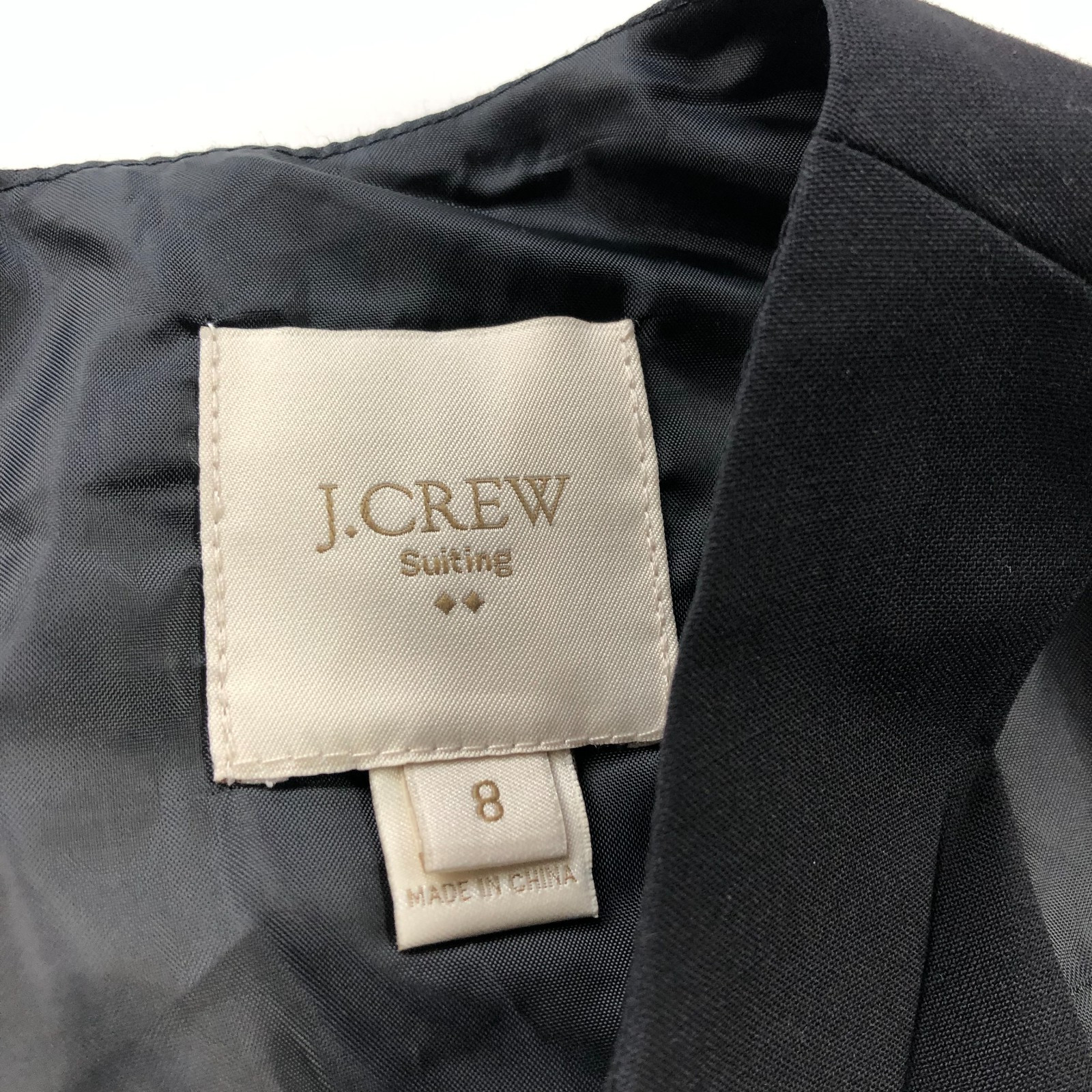 J.Crew Suiting 8 100% Wool Sheath Pleated Knee Length Dress Black MINT 02537