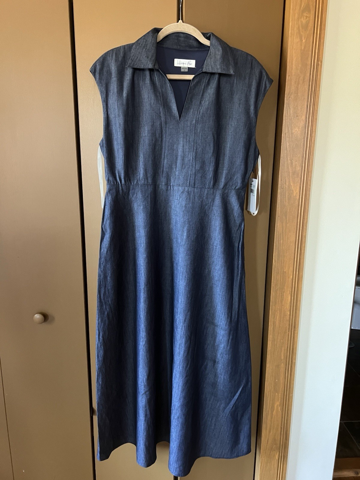 Size 10 Harper Rose Collared A-Line Midi Dress Indigo Dark Benson Indigo Kohls