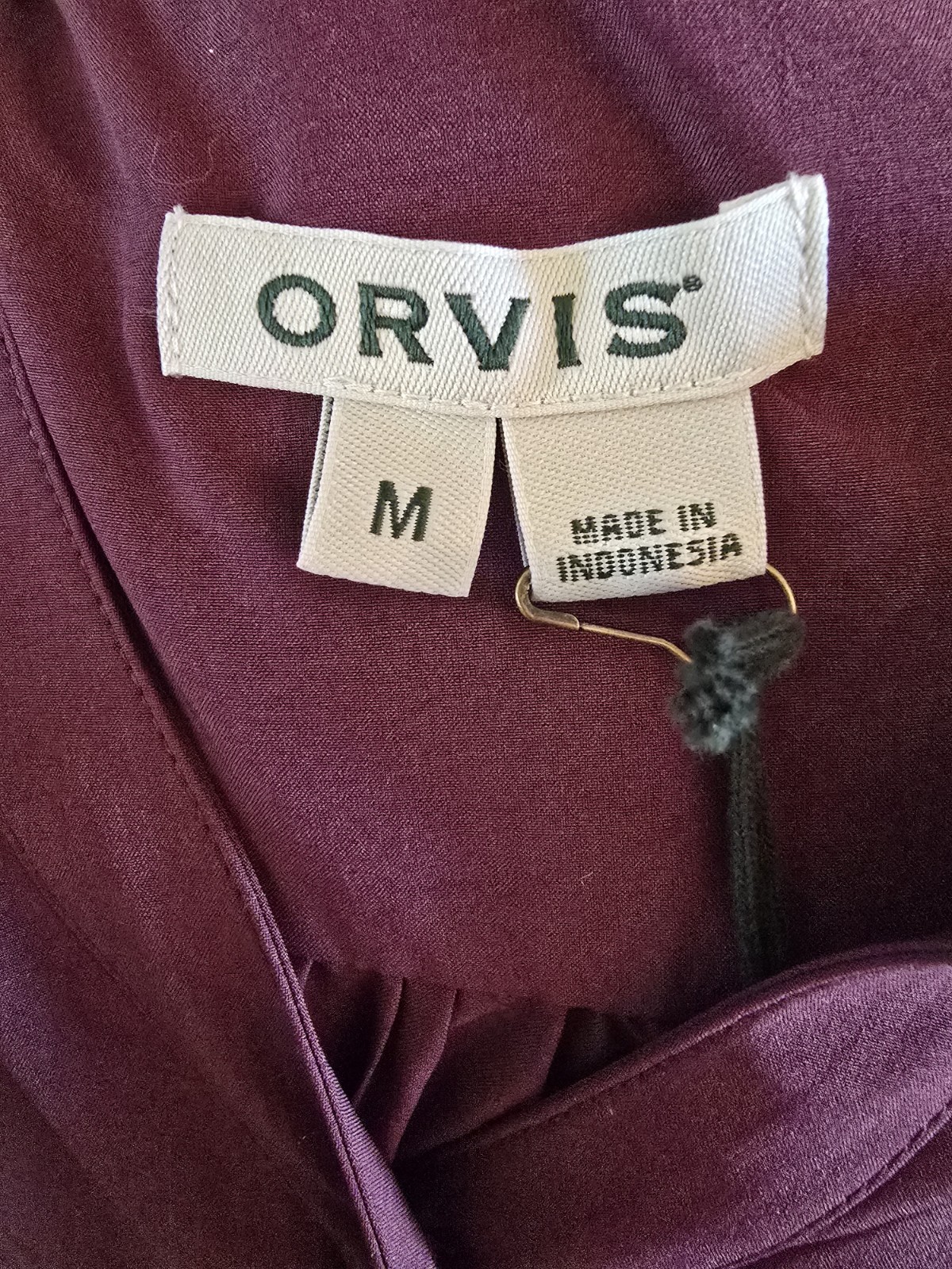 Orvis Pack & Go UPF 50 Drawstring Roll Tab Slv Dress M Stretch Travel Wicking