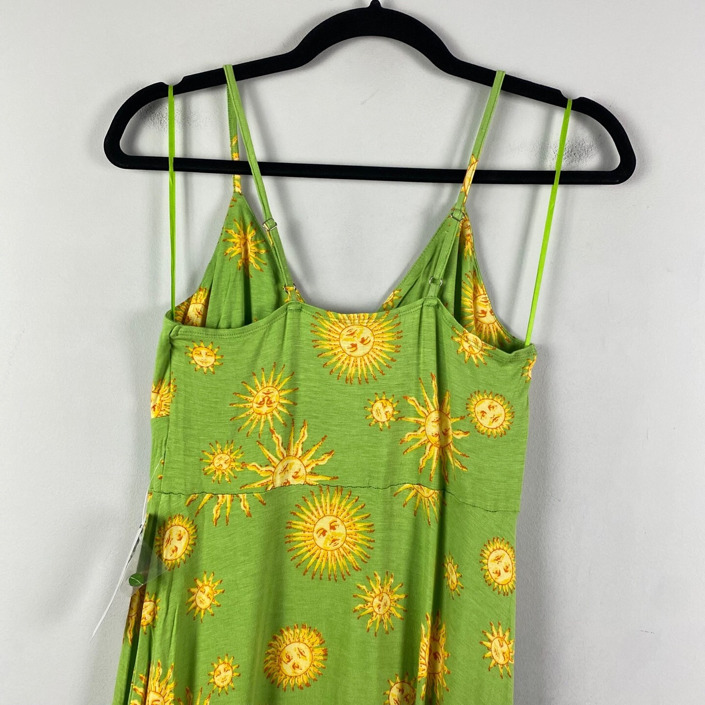 ModCloth Seaside Vacay Slip Dress Size Medium Lime Green Suns Midi Sleeveless