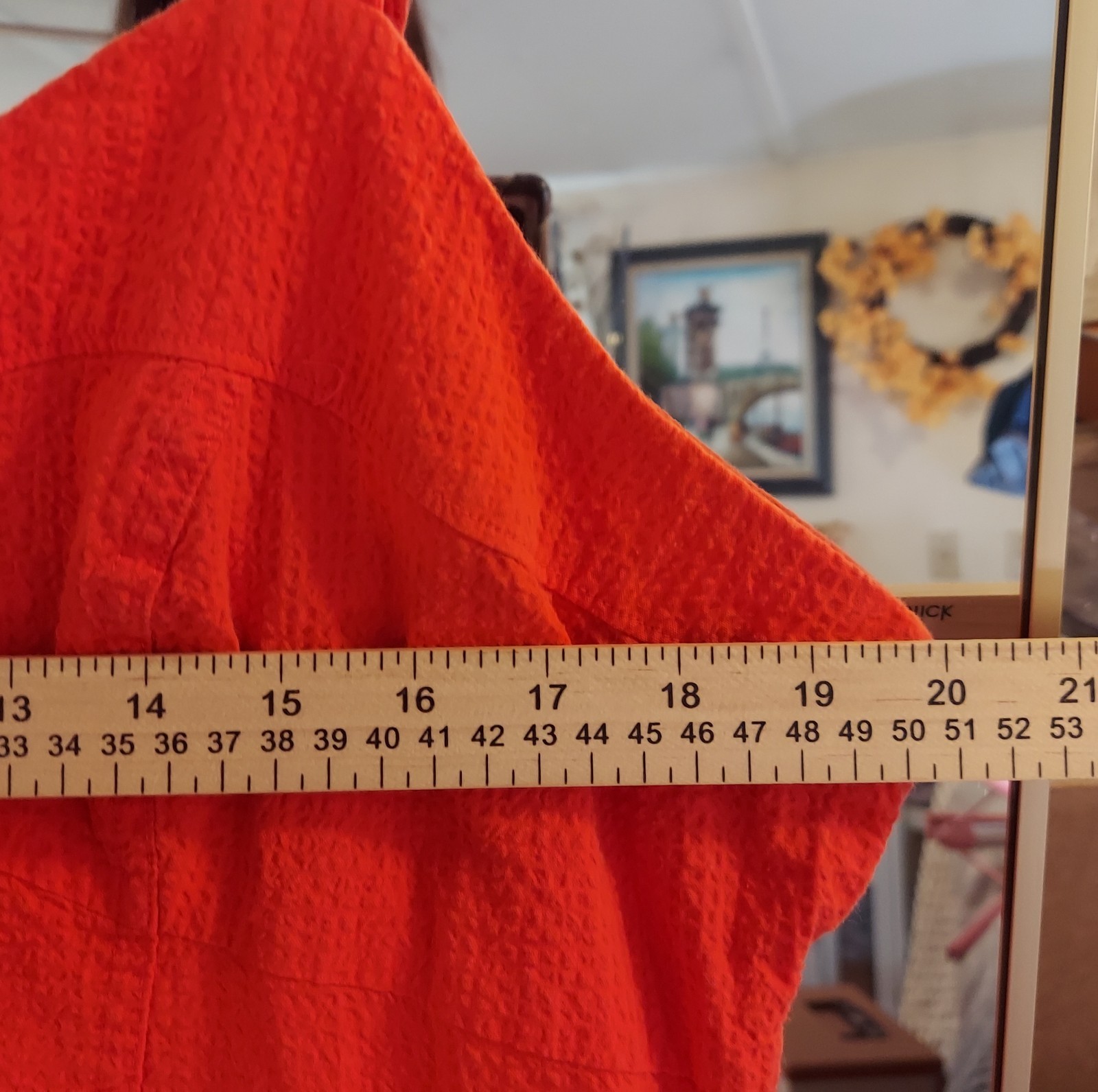 Free Assembly Orange Textured Dress XXL Smocked Back Pockets Fit & Flare