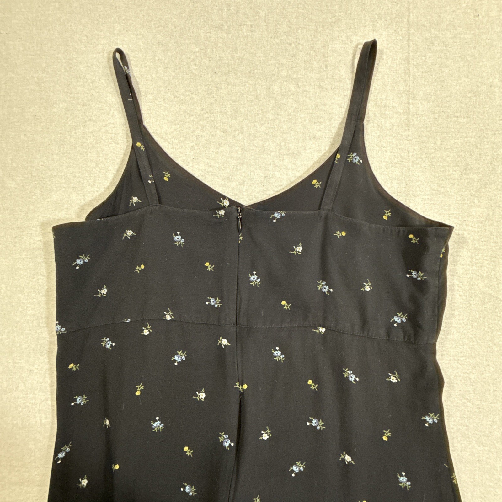 GAP Slip dress spaghetti strap sun Dress Black Small Flower Y2K cami cut Size 10