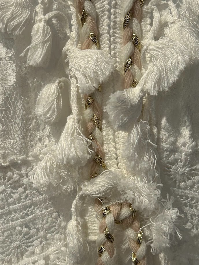 Whimsigoth White Maxi lace knit overlay Sun Dress Cupshe Boho Nautical Sz M NWT