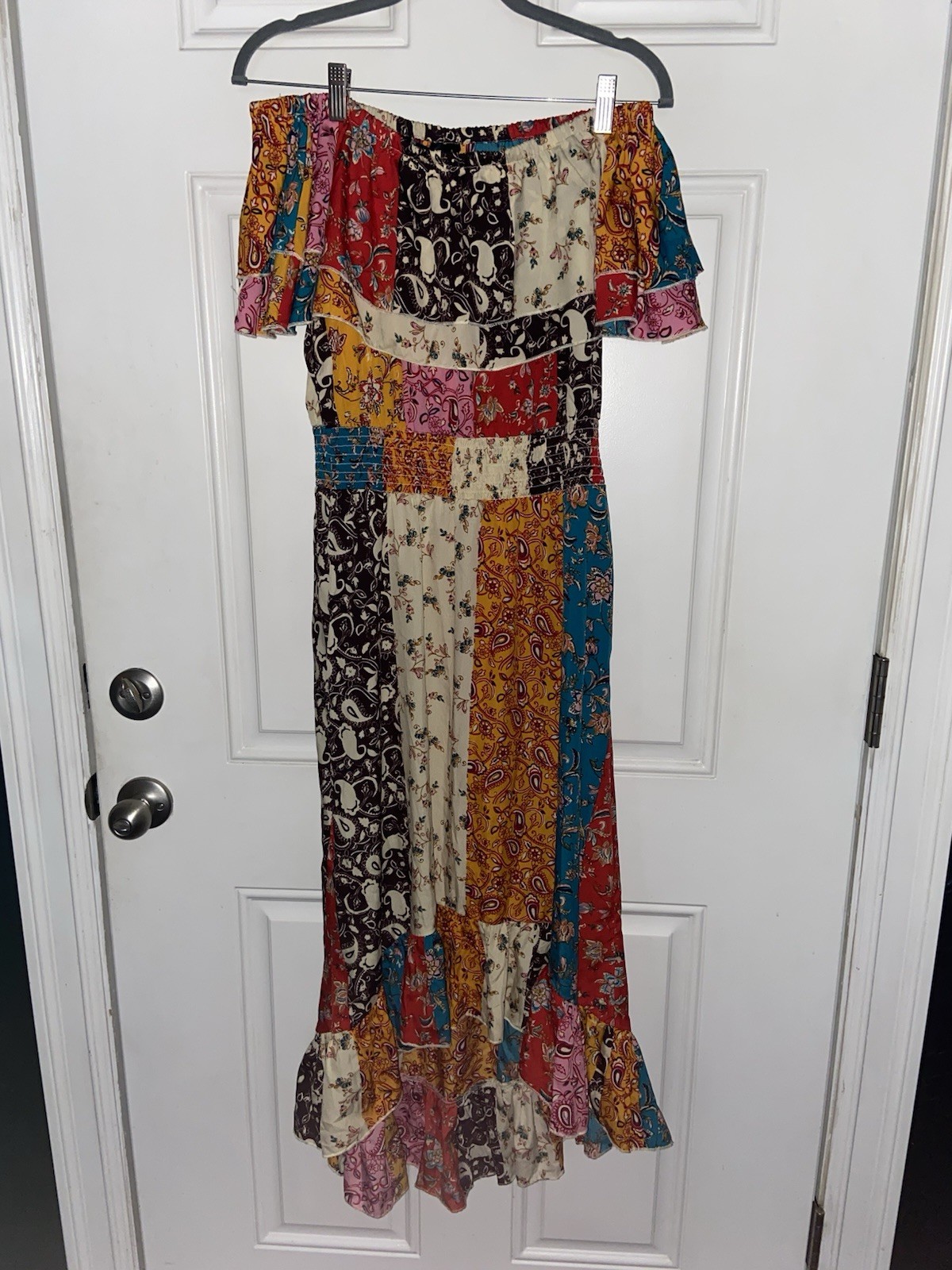 Mile Gabrielle Floral Maxi Dress Women’s S Made In India Off Shoulder SZ SMALL