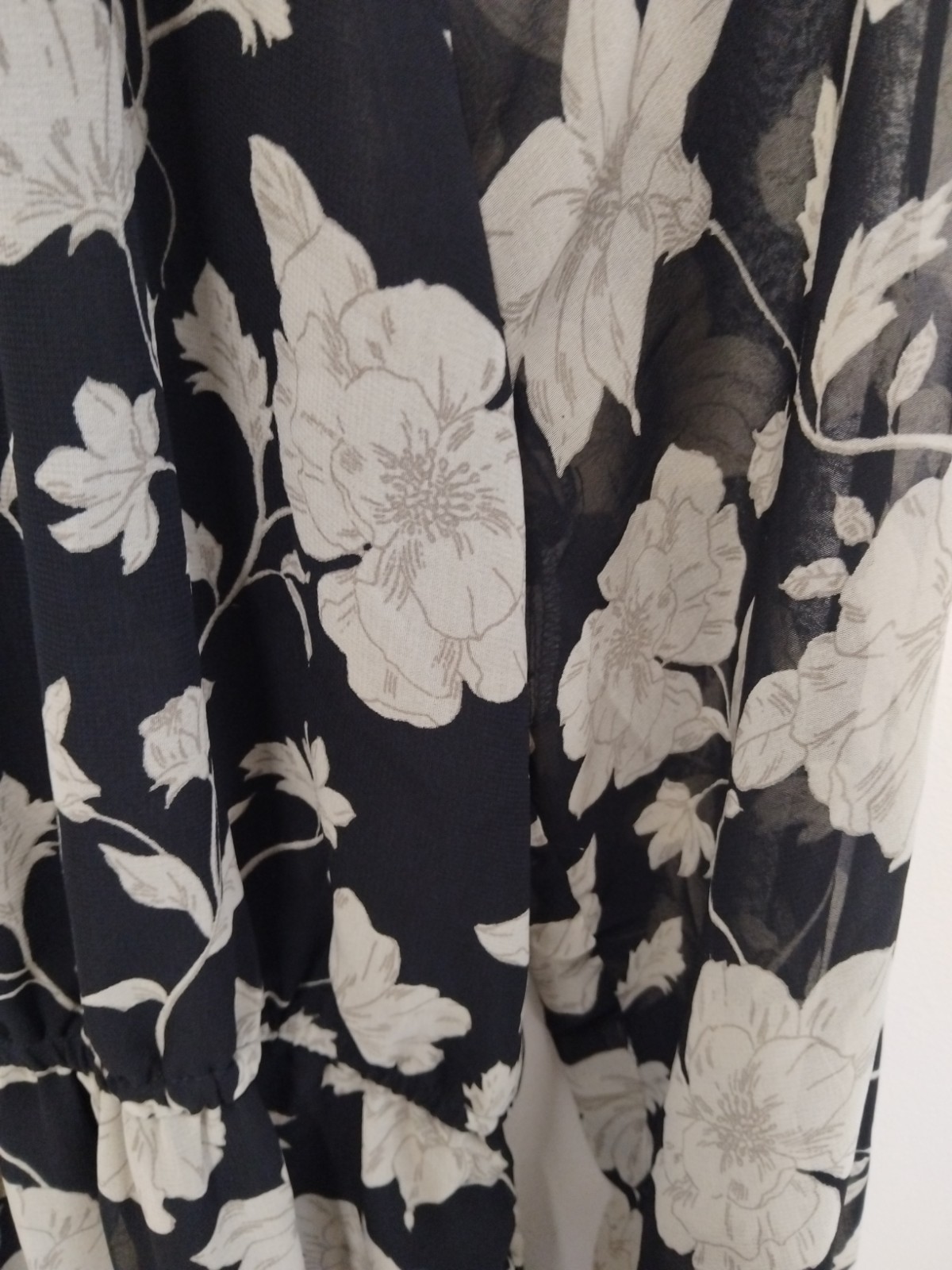 BNWT Mango MNG Committed Black Cream Floral Print Lined Dress Size 12 RRP £39.99