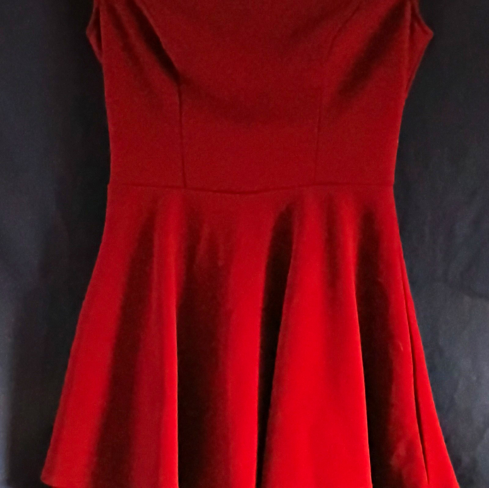 B. Darlin Burgundy Fit & Flare Dress Juniors 3/4 Lined Bow Back Zip GP518