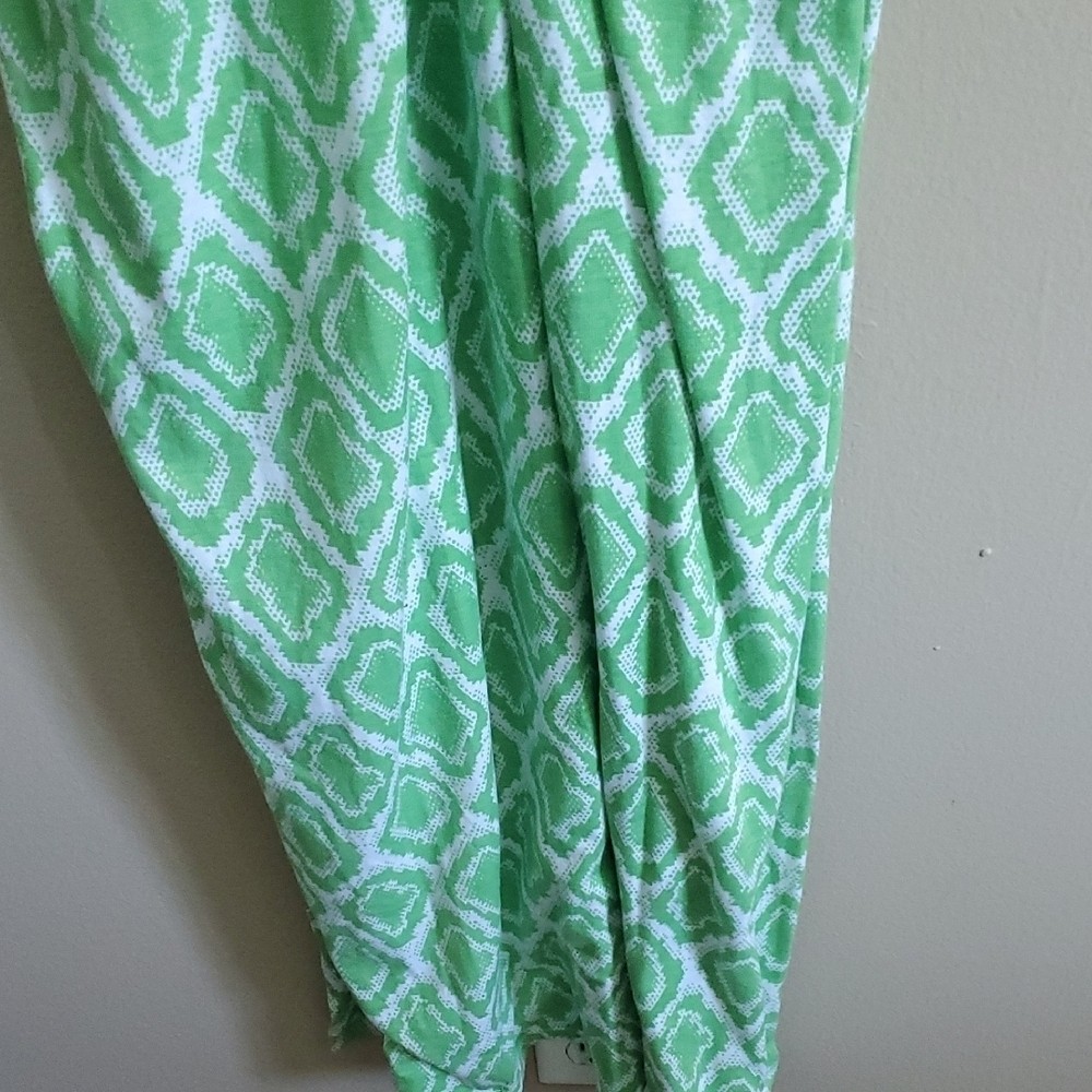Faded Glory Green and White Maxi Summer Dress
