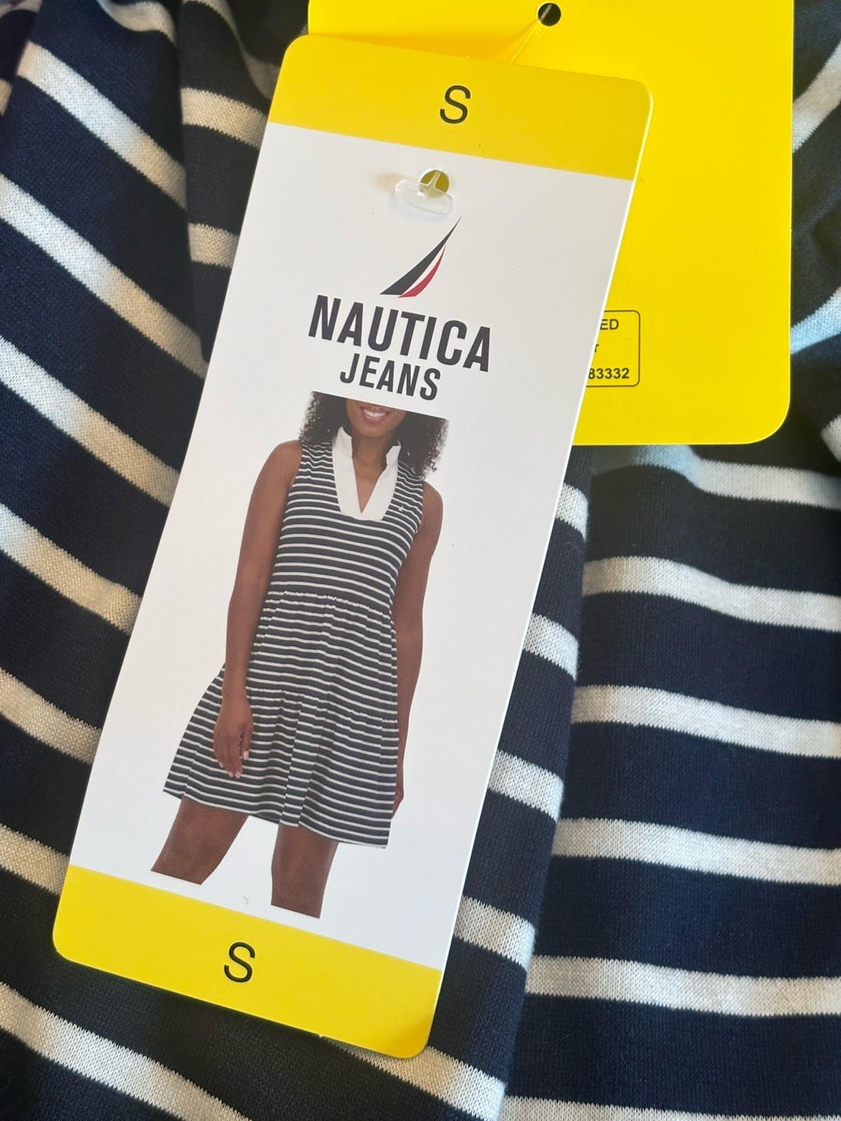 NWT Nautica Womens Size Small Blue White Stripe Sleeveless Knit Dress Nautical