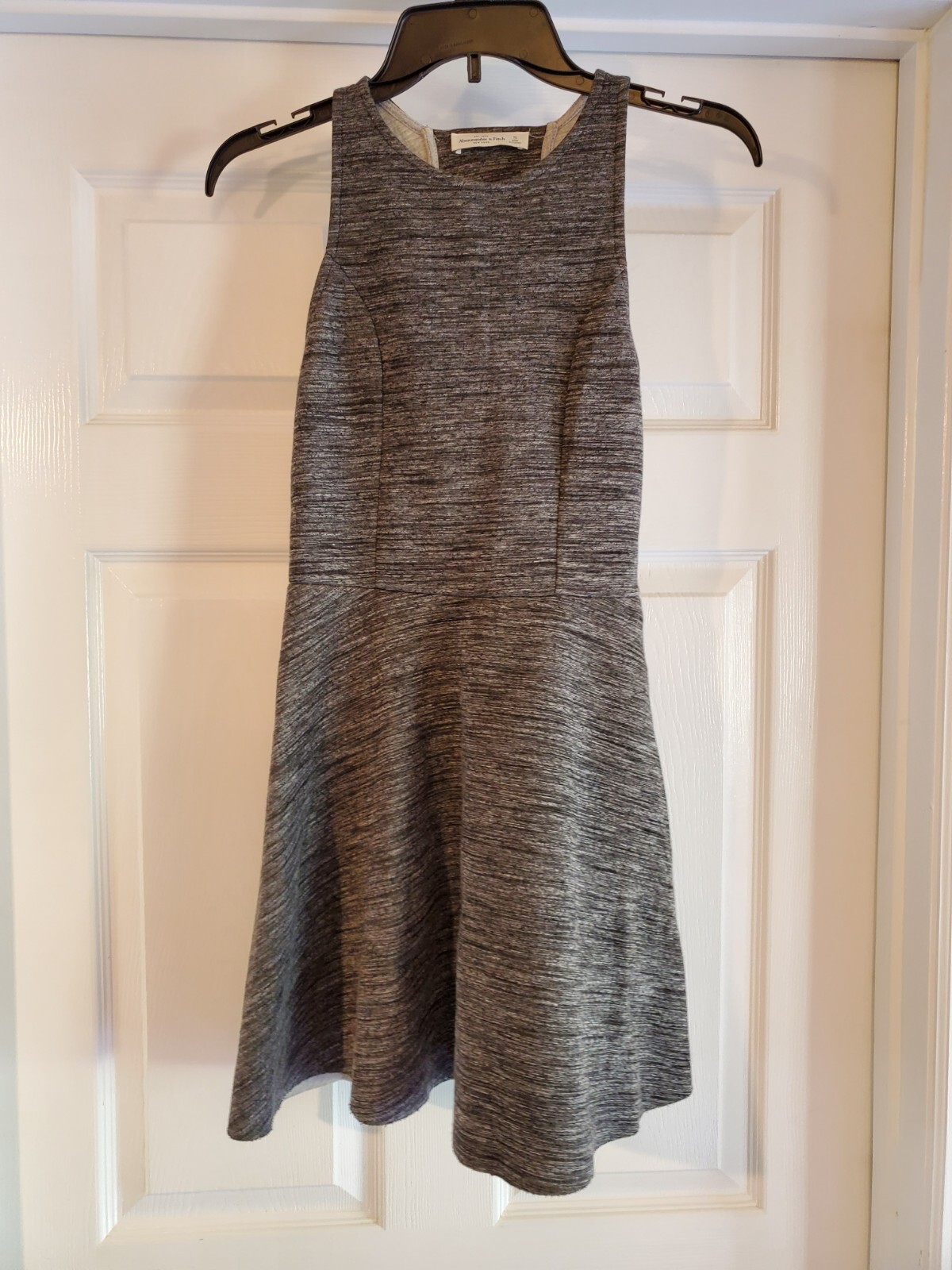 ABERCROMBIE & FITCH Heather Grey Fit & Flare Neoprene Skater Dress Size Small