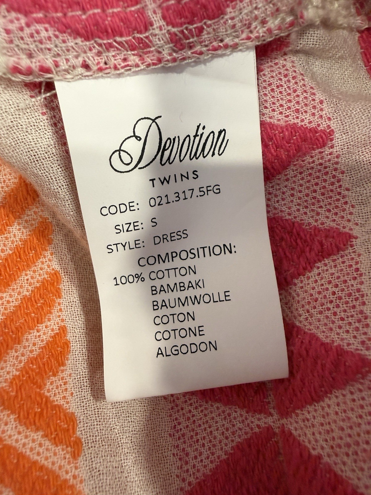 Devotion Twins Square Neck Strap Dress Small Pink Orange Tier Sundress Anthro