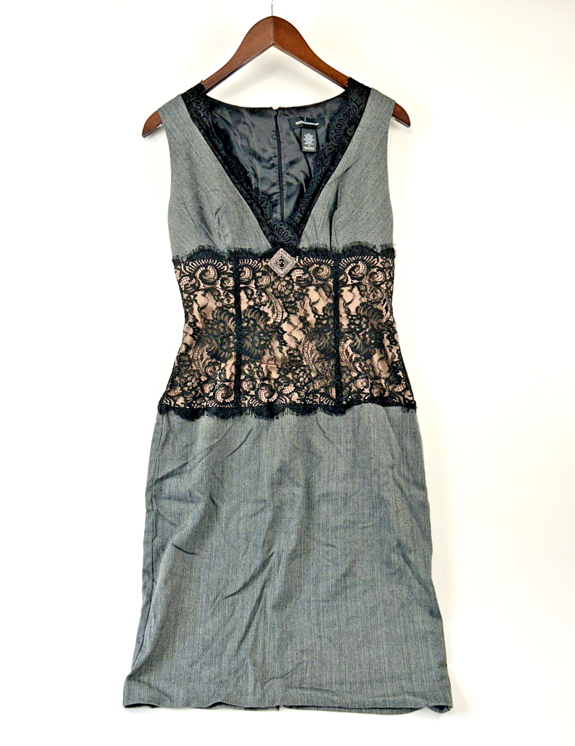 Vintage Moda International Womens Gothic Lace Dress Size 8 Y2K Babydoll Witchy