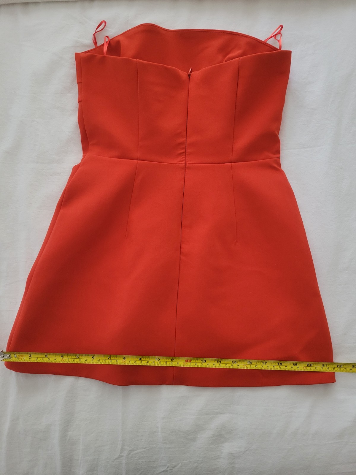 Zara Red Romper Dress Womens Small Strapless Mini Party Cocktail Zip Back