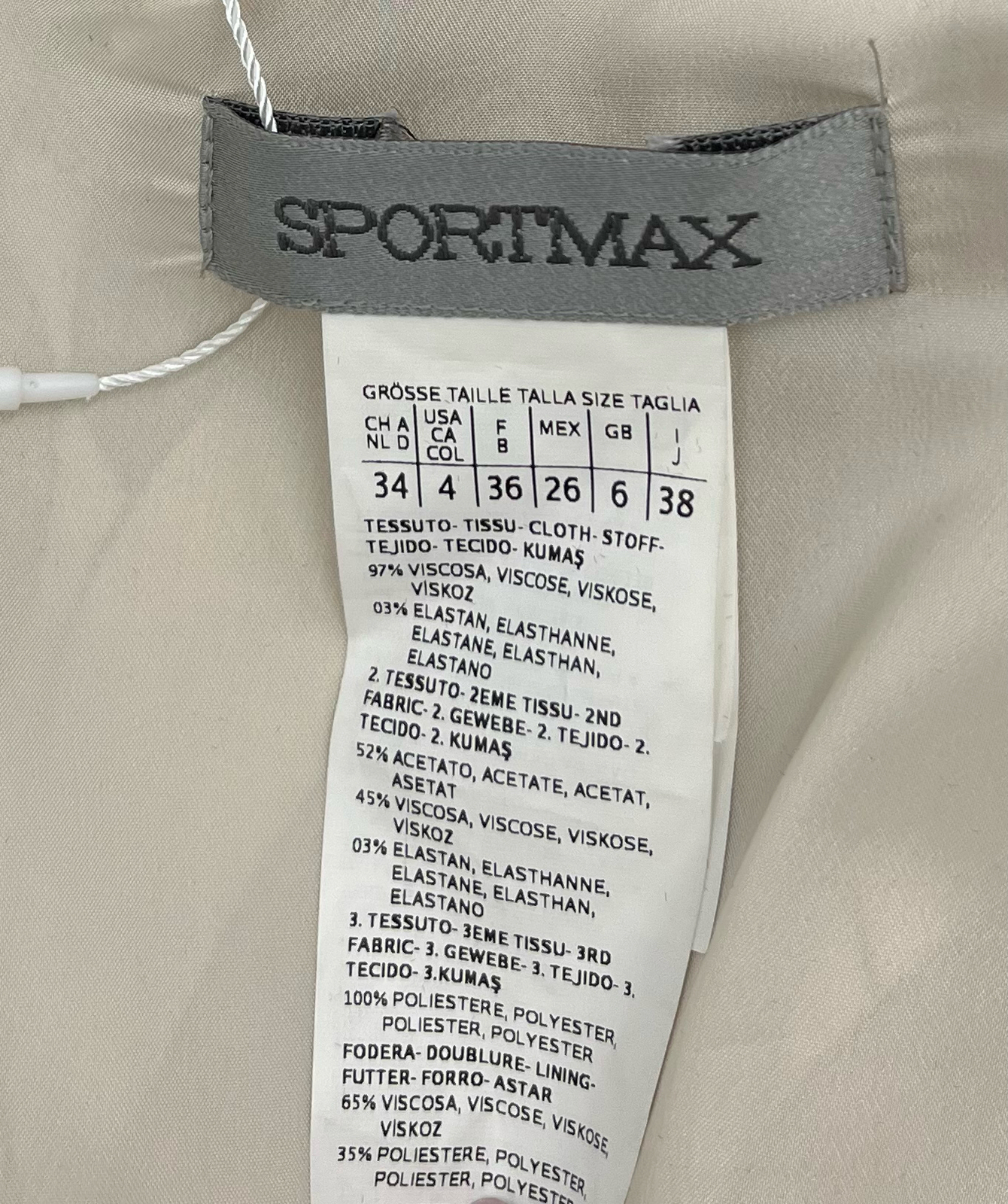 Sportmax ALTERED Abstract Printed Belted Faux-Wrap Dress sz 4