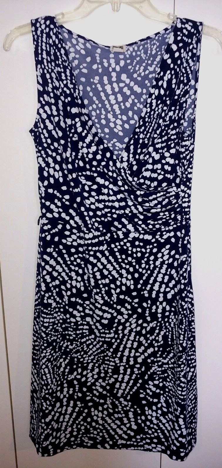 ANNE KLEIN LADIES SLEEVELESS KNIT V-CROSS-OVER FRONT DRESS-PM-BARELY WORN
