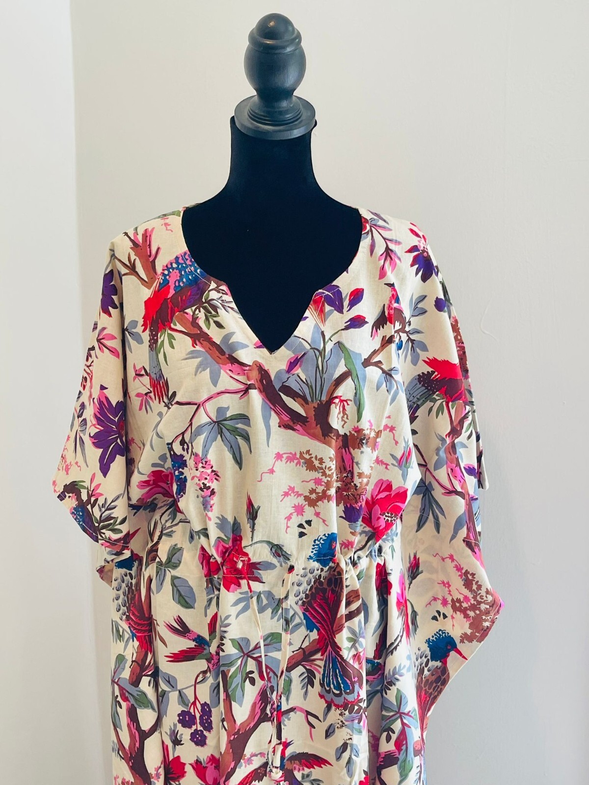 Hand Block Printed kaftan, maxi dress, cotton long caftan, beach cover-up,