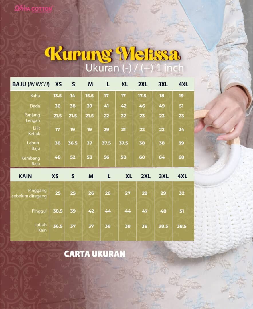 Baju Kurung Cutting Riau Soft Brocade XS-4XL corak timbul inclu. shipping fee