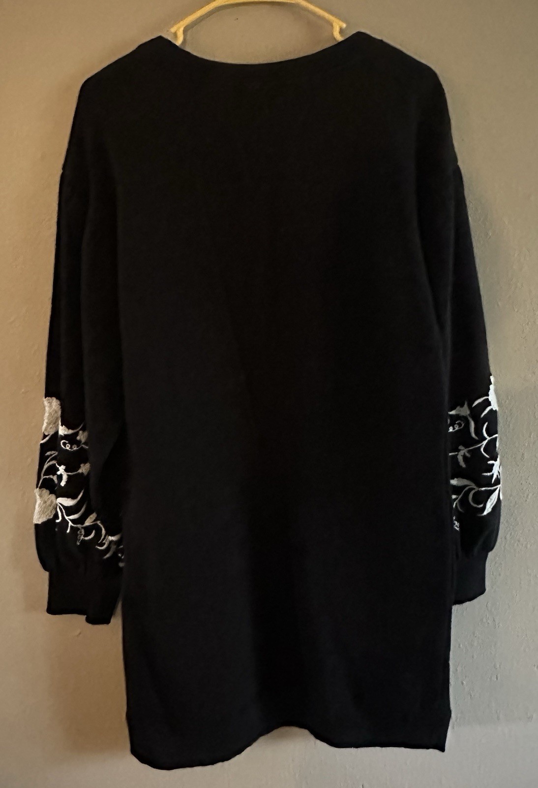 Anthropologie Daily Practice Embroidered Sweatshirt Tunic Dress