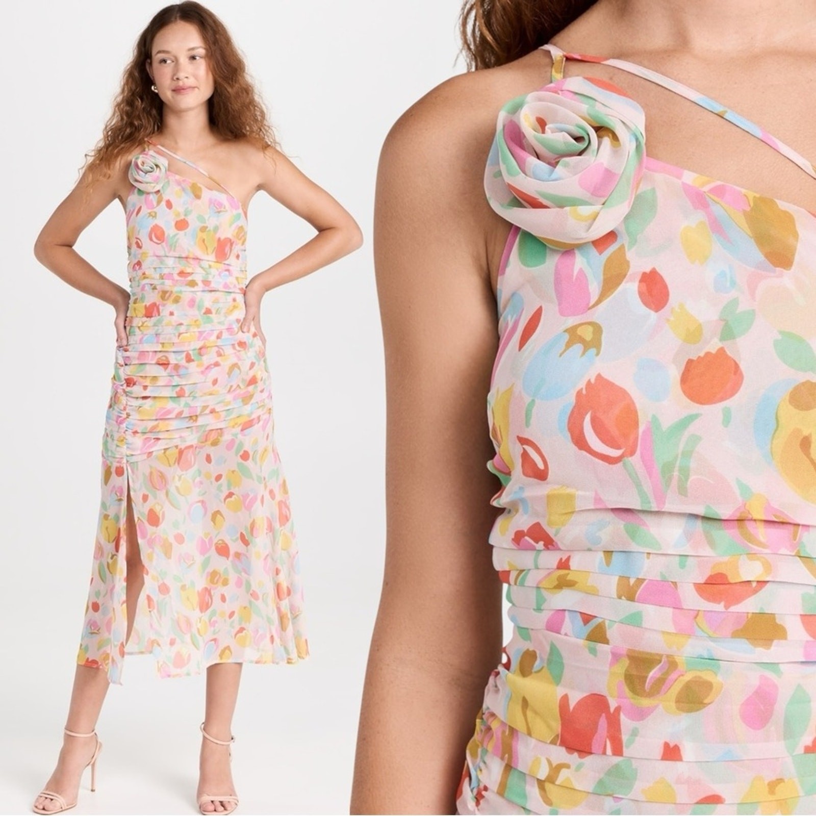 For Love & Lemons Desmona Floral Midi Dress Size Small NWT Dainty Coquette