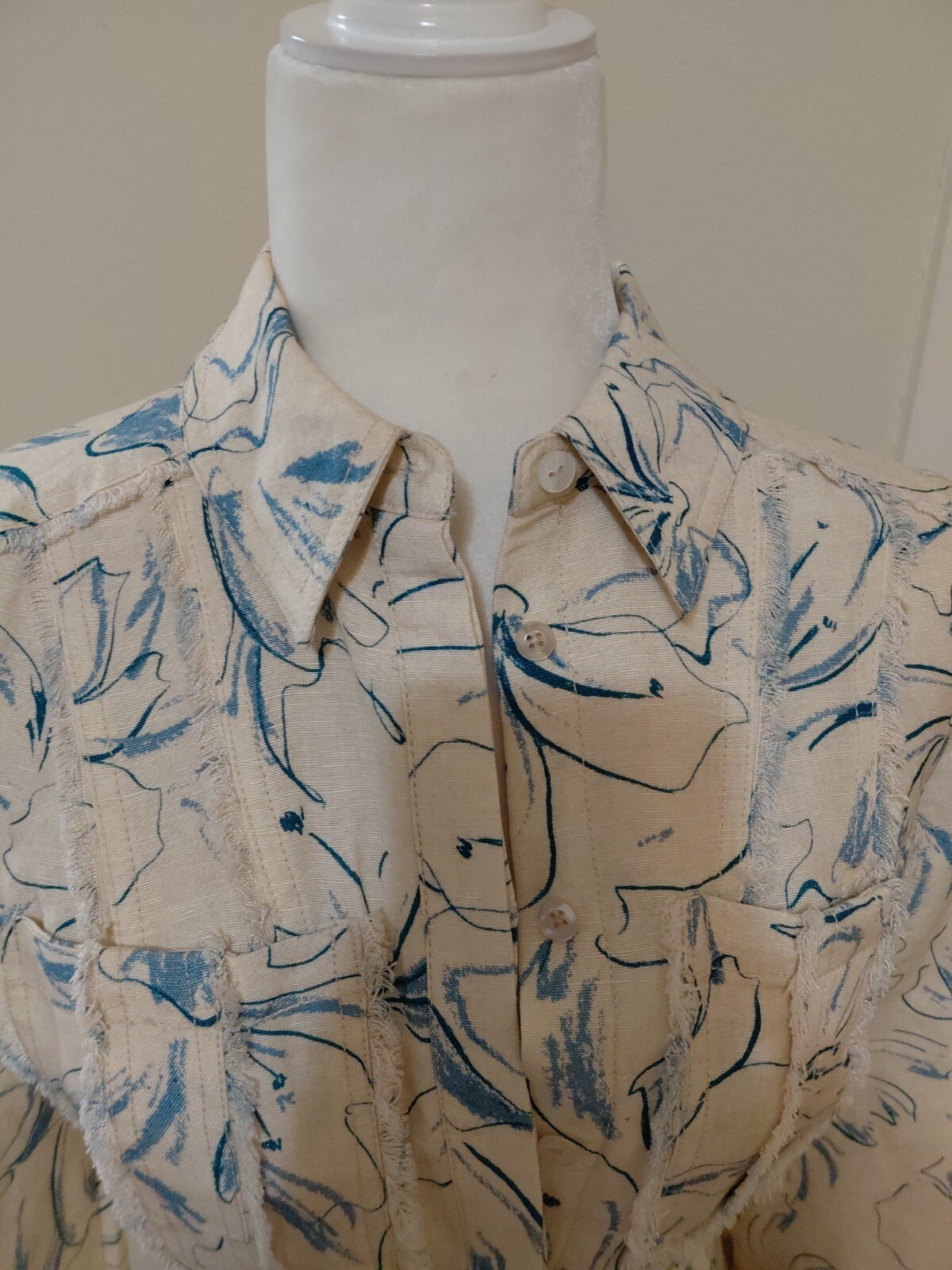 Significant Other Ansel Printed Linen Blend Mini Shirt Dress SZ 2 EUC #263