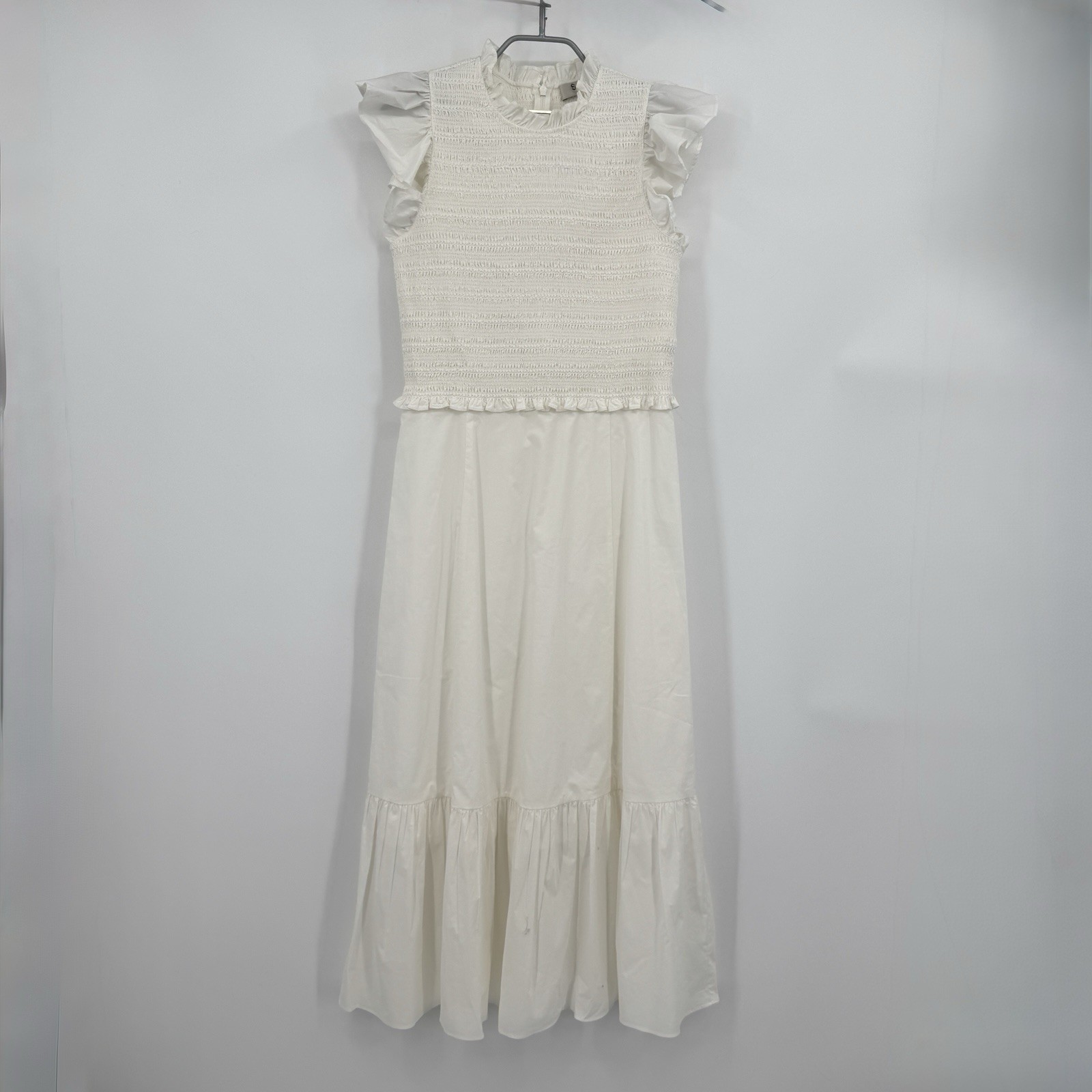 Sea New York IvoryFlutter Sleeve Smocked Bodice Midi Dress – Size 6 – NEW *