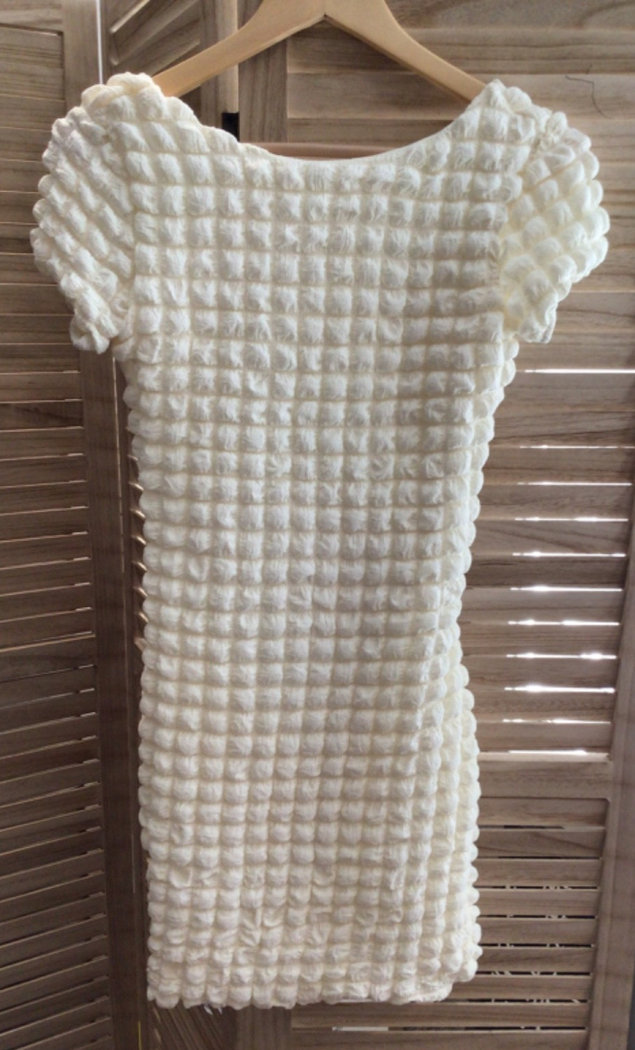 PRINCESS POLLY Tahlee Backless Mini Dress Size 4 Cream Popcorn Night Out Party