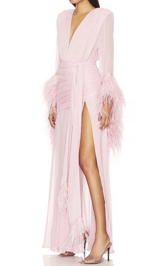 Bronx and Banco Geisha Maxi Dress in Pink Small $1100! (SEE DESCRIPTION)