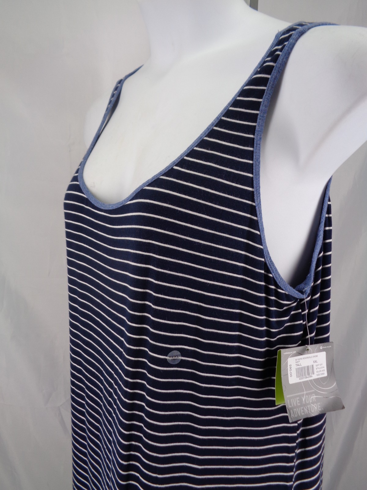 Eddie Bauer Stripe Solid Reversible Tank Dress Size XXL Tall T2XL New Defect