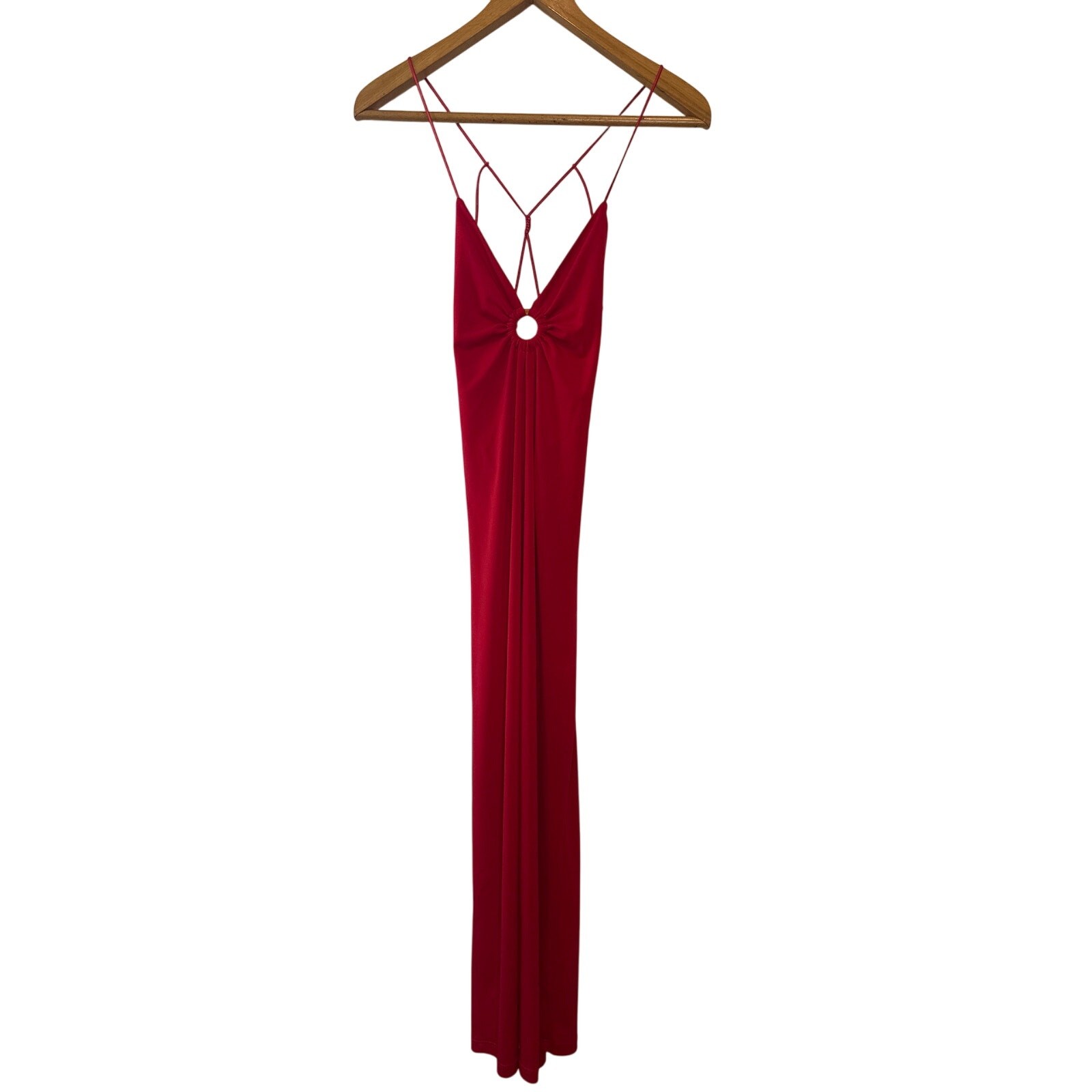 Musier Paris Iraklia Red Strappy Backless Midi Dress Size 6 / FR 38
