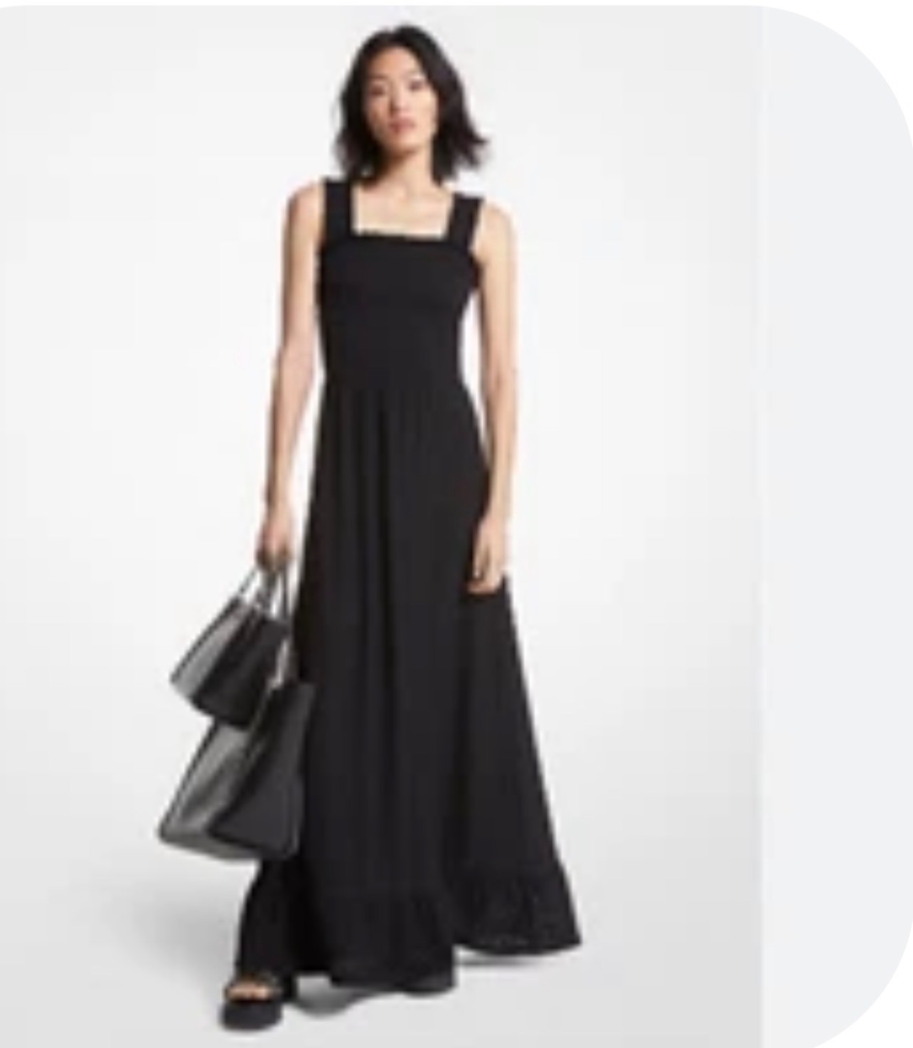 Michael Kors Black Paisley Eyelet Maxi Dress – size Medium NWT $185