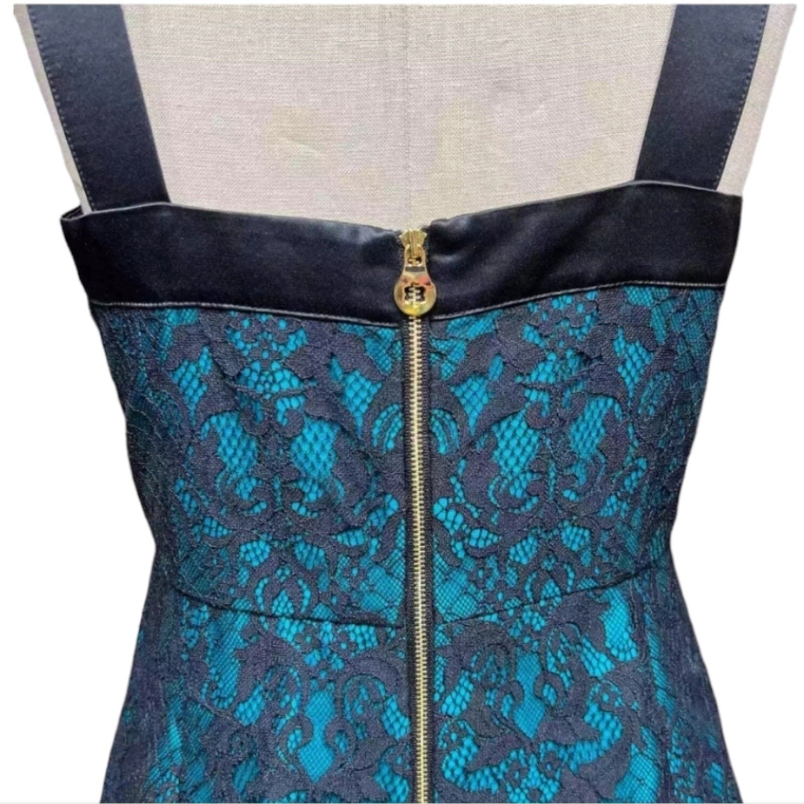 Draper James Betty Party pLace Halter MiniKnee Length Dress Teal Black Size 10
