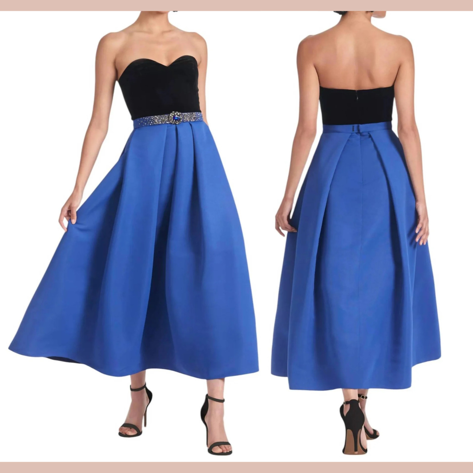 NWT $895 Sachin & Babi [ 6 ] Siobhan Embellished Velvet Faille Gown Black J1476